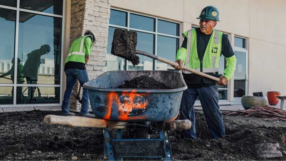 Two landscapers working in Austin, Texas